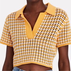NWT ▪️ Derek lam 10 Crosby Merlin Knit Cropped polo Top